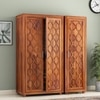 Mars 3 Door Solid Wood Wardrobe in Natural Finish