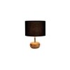Callie Black cotton & solid wood table lamp