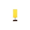 Ellison Yellow cotton table lamp with Square Brown Wood Base
