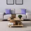 Hexa Engineered Wood Coffee Table With Metal Legs In Giant Wood