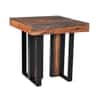 Fomo Solid Sheesham Wood Sofa sideTable In Grey Finish