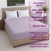 Lavender And White  Floral Cotton 400 Tc fitted  Super King Size Bedsheet With 2 Pillow Covers