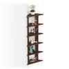 BLUEWUD Braine Engineered Wood Multipurpose Wall Decor Floating & Free Standing Shelf Display Rack Decorative Hall D�cor for Living Room Home Furniture (6 Triangle Shelves) (Brown Maple)