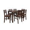 Seattle Starter Dining Set 1+6 (Rubberwood, Dark Cappuccino Finish)