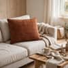 Square Check Cashew Rust Decorative Cushion Cover 16 x 16 Inches