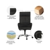 Ettorez Amaze Premium Leatherette High Back Chair In Black Colour