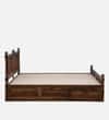 Nilaya Sheesham Wood King Size Bed in Provincial Teak Finish with Box Storage