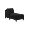 Alba Fabric Chaise Launger in Black Colour