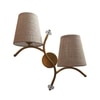 Devansh Metal Electric Wall Light in Gold Colour with Beige Shade Count of 2 Lights