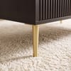 Velin Ridged Coffee Table with Drawer Black