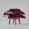 Stoa Paris Double Bedsheet with 2 Pillow Covers sheet with Velvet Wine