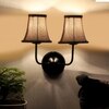 Devansh Dual Black Wallmounted Lamp With Beige Jute  Shade
