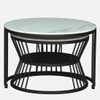 Nxus Square Metal Nesting Coffee Table Set Black Finish White Porcelain Top Set Of 2
