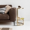 Half Round Metal Side Table in Gold Colour