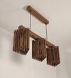 Trikona 3 Series Brown Solid Wood Cluster Hanging Light