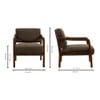 Citrus Boucle Fabric Arm Chair in Brown