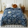 Blue Floral 300 Cms Cotton Double Bed Size Comforter From Threads