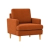 Oliver Boucle Fabric Lounge Chair in Orange Colour