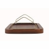 Metalsmith Wooden Serving Tray with Metal Handle Walnut Finish