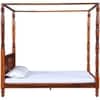 Rangrez Sheesham Wood King Size Non Storage Poster Bed in Honey Oak Finish
