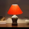 Devansh Conical Orange Cotton Shade Lamp With Wood & Mosaic Glass Base For Decoration/Office/Home/Gifting/Study For Decoration/Office/Home/Gifting/Study -(10X10X14.5) Inches -A