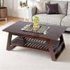 Alison Sheesham Wood Coffee Table In Walnut Finish