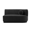 Izza Velvet 4 Seater Sofa in Black Colour