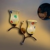 Devansh Metal Electric Wall Light in Gold Colour with Multi Shade Count of 2 Lights
