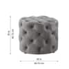 Doe Buck Briana Velvet Tufted Ottoman Cube in Grey Colour