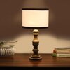 Devansh Multicolor Cotton Table Lamp With  Wood Natural Base (7X17.5 Inches)-8