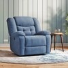 Theo Single Seater Motorized Recliner in Baltic Blue Premium Chenille Fabric