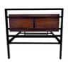 Palmer Metal Single Size Non Storage Bed In Provincial Teak Finish