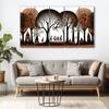 The Castle Decor Warli Art Wall Painting Wooden Framed 27x48 Inch (Style 3)
