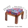 Nashville Sheesham Wood 4 Seater Coffee Table Set In Teak Finish Bird Print Grey Kantha Cushion