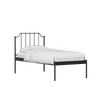 Hackney Metal Non Storage Single Bed in Satin Black Finish