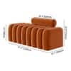 Wooden Twist Veylo Modern Line Design Bench with Round Back Pillow in Orange Colour