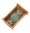 Decorative Tray Tray For Gifting Floral Design Rectangle Tray Pine Wood Tray Tray For Kitchen Organizer (1 Piece)