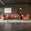 Russet 3 Seater Leatherette Sole in Cinnamon Brown Colour