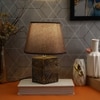 Short Table Lamp Brown Compact Contemporary Design