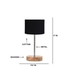Devansh Black Cotton Table Lamp With  Natural  Wood Base  & Steel Pipe (7X17 Inches)-3