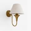 Devansh Metal Electric Wall Light in Antique Gold Colour with White Shade Count of 2 Lights