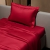 Stoa Paris 300 TC Satin Bedsheet Single Bed with Pillow Covers in Flirty Red