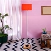 Drake Orange Cotton Shade Floor Lamp
