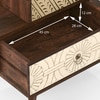 Zenga Solid Wood Side Table in Antique Walnut Finish