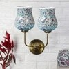 Devansh Metal Electric Wall Light in Gold Colour with Multicolor Shade Count of 2 Lights