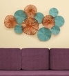 W-Blue Abstract Metal Wall Decor in Multicolor Set of 1