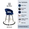 Doe Buck Mixoy Velvet Bar Stool in Emerald Blue Colour with Gold Accents