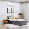 Hexa Engineered Wood Modern Single Bed With Headboard With Storage In Frosty White And Giant Wood