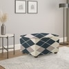 Ottoman Navy Cubes Sofa Cover