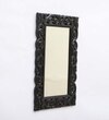 Gina Mango Wood Black Finish Carving Wall Mirror